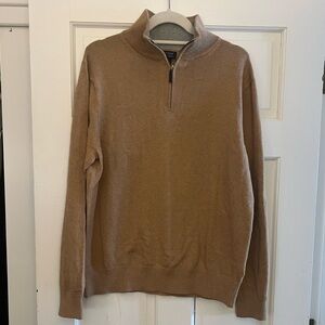 J. Crew Men's Half-Zip Sweater in Camel